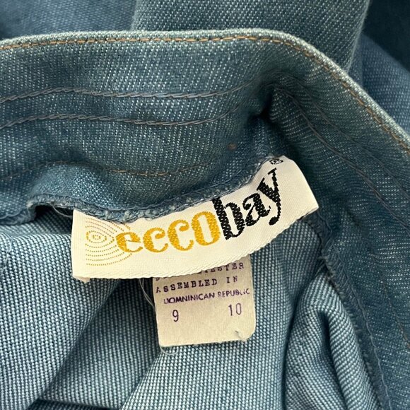 Ecco Bay Women Classic Blue Mid Rise Jean Skirt with Belt sz 9/10 - Picture 3 of 6